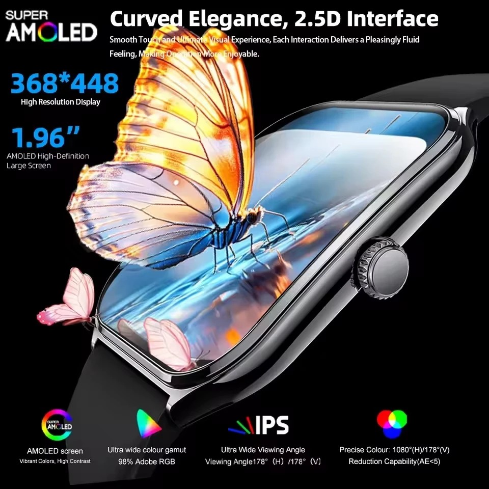  ο ʹ Smartwatch 1.96 Amoled ũ  ȭ ǰ  ð  GPS  Smartwatch